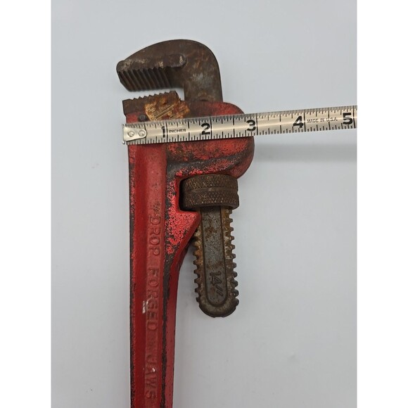 Vintage Tool 14" Heavy Duty Adjustable Pipe Wrench Drop Forged Taiwan - Picture 4 of 7